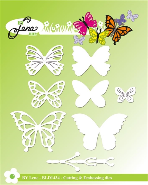 By Lene dies Butterflies Største 5,2x3,8cm